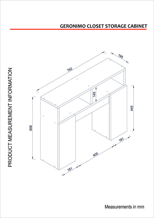 Hanah Home Geronimo Armario de Baño Blanco Estilo Escandinavo Duradero con Amplio Almacenamiento para Artículos de Tocador y Toallas - 76.2x19.5x60.8cm